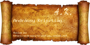 Andrássy Krisztián névjegykártya